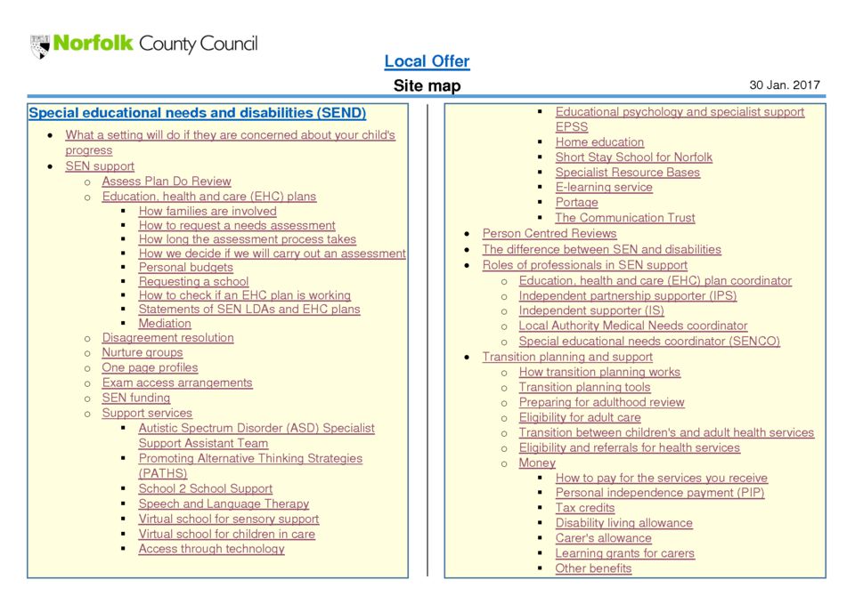 thumbnail of Local Offer Site Map