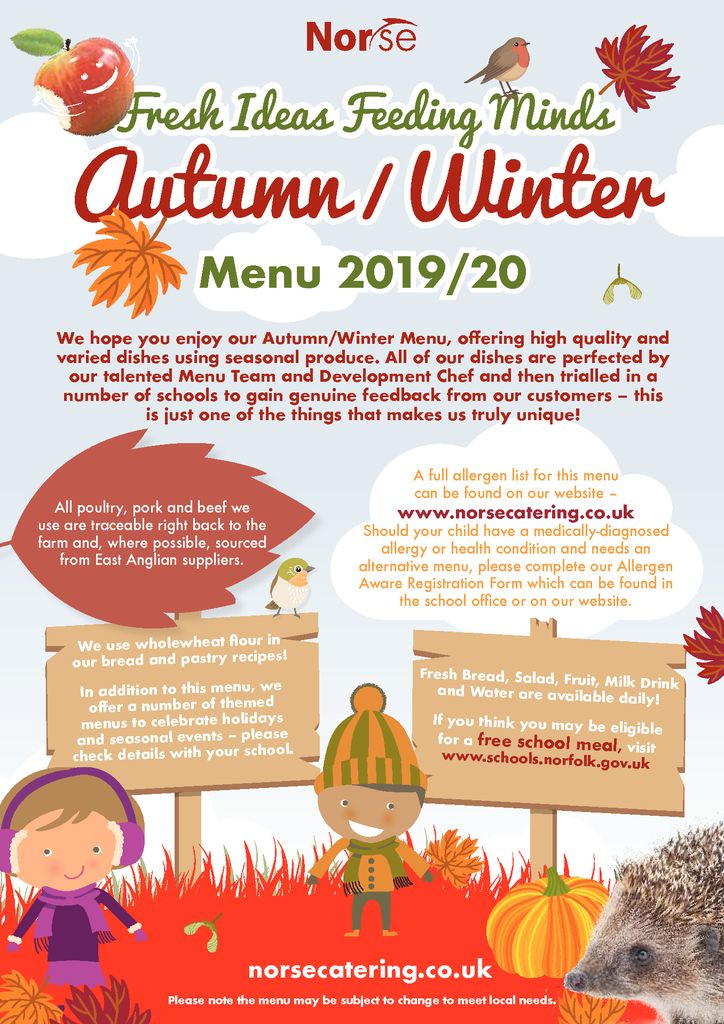 thumbnail of Norse Primary School Autumn-Winter Menu 2019-20